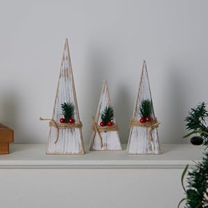 3 Pack Wood Small Christmas Trees, Farmhouse Tabletop Christmas Tree, Rustic White Christmas Decor for Fireplace, Mantle, Shelf, Christmas Holiday Decorations (9.5"+7.8"+5.9") 3 Pack Wood Small Christmas Trees Farmhouse Tabletop Christmas Tree Rustic White Christmas Decor for Fireplace Mantle Shelf Christmas Holiday Decorations 957859