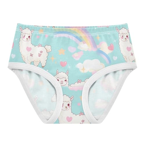 Wusikd Alpaca Girls' Underwear Cotton Rainbow Girls Briefs Soft Toddler Underwear 2T