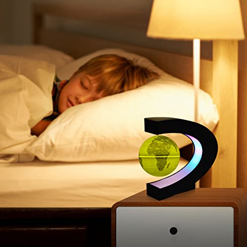 Lampe globe terrestre flottant rotatif rétroéclairé LED objet design - 8