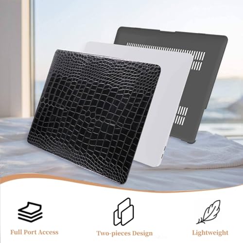 Funda MacBook Air 11 rígida anticaídas efecto caimán negro y cubierta de teclado 5