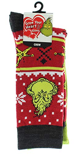 Meias Dr. Seuss The Grinch Grinchmas para adultos, 2 pares