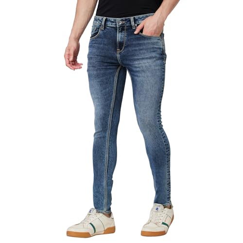 Image of Spykar Men's Skinny Fit Low-Rise Casual Jeans