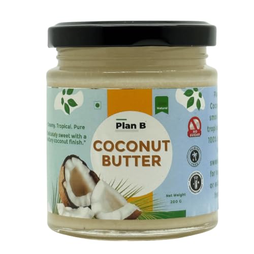 Image of Plan B Pure Coconut Butter 200g | Keto-Friendly, Cold-Pressed, No Added Sugar, Gluten-Free | All-Natural Superfood for Cooking, Baking & Spreads