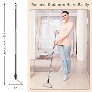47“ Adjustable Long Handle Carpet Rake Pet Hair Remover, Reusable Large Metal Lint Remover Brush for Embedded Fur Removal from Low Pile Rugs Stairs, Carpet Brush Scraper Dog Cat Hair Remover Broom 47 Adjustable Long Handle Carpet Rake Pet Hair Remover Reusable Large Metal Lint Remover Brush for Embedded Fur Removal from Low Pile Rugs Stairs Carpet Brush Scraper Dog Cat Hair Remover Broom