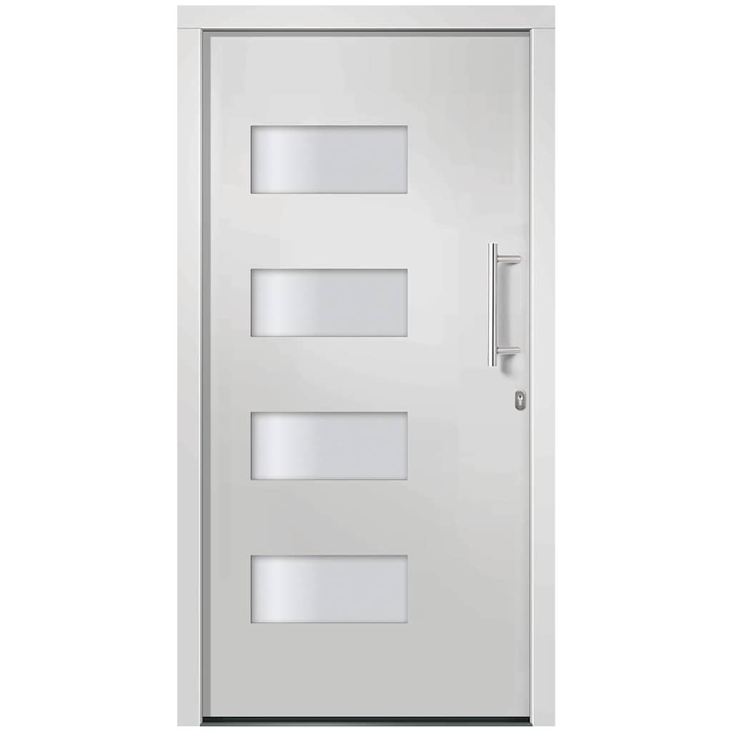Drzwi wejściowe aluminium PCW białe 100 x 210 cm