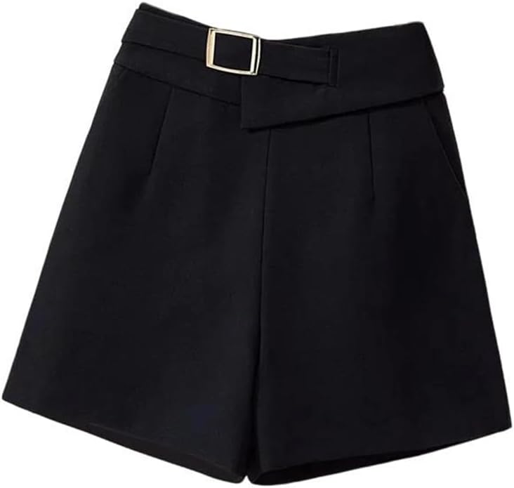 Women Summer Loose Solid Shorts High Waist Wide Leg Wide Leg Casual All-Match Shorts