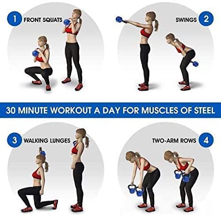 Image of Vinyl Coated Solid Kettlebell for Gym Exercises 18kg Kettlebell for Strength|Fitness|Kettle Bell for Home Gym (Orange) (18 KG)�