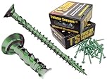 Twister Screws Premium Double-Threaded Decking Screws | 4.5mm x 50mm | Green | Box of 100 | Self Drilling, Self Countersinking, E-Coat, Ultra Sharp Quick Grab Point