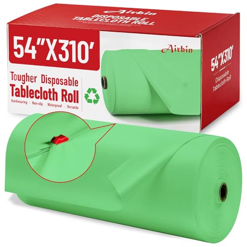 Image of Plastic Table Cloth, 310 Ft X 54 In Table Cloth Disposable PEVA Table Cover