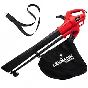 LEHMANN Elektro Laubbläser 3-in-1, Laubsauger mit Häcksler, 3500W, Häcksel-, Saug- und Blasfunktion in einem, 270 km/h Blasgeschwindigkeit, 15.000 U/min, Fangsack 40L, Tragegurt & Räder