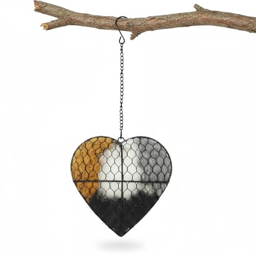 KHUVEZW Handmade Fiber Bird Nesting Heart, Alpaca Fiber Bird Material