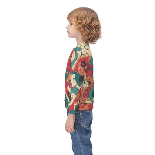 Pizza Meat PatternChildren's Casual Pullover Sweatshirt Loose Fit8-10Y3