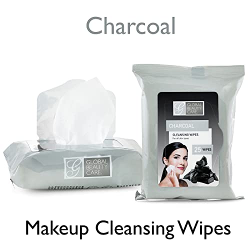 Global Beauty Care Bulk Cleansing Wipes Premoistened 4 Pack of Charcoal Cleansing Cloths Makeup Removal Wipes - Great For Travel Toiletries - 100 ct.(4-Pack) - Image 5