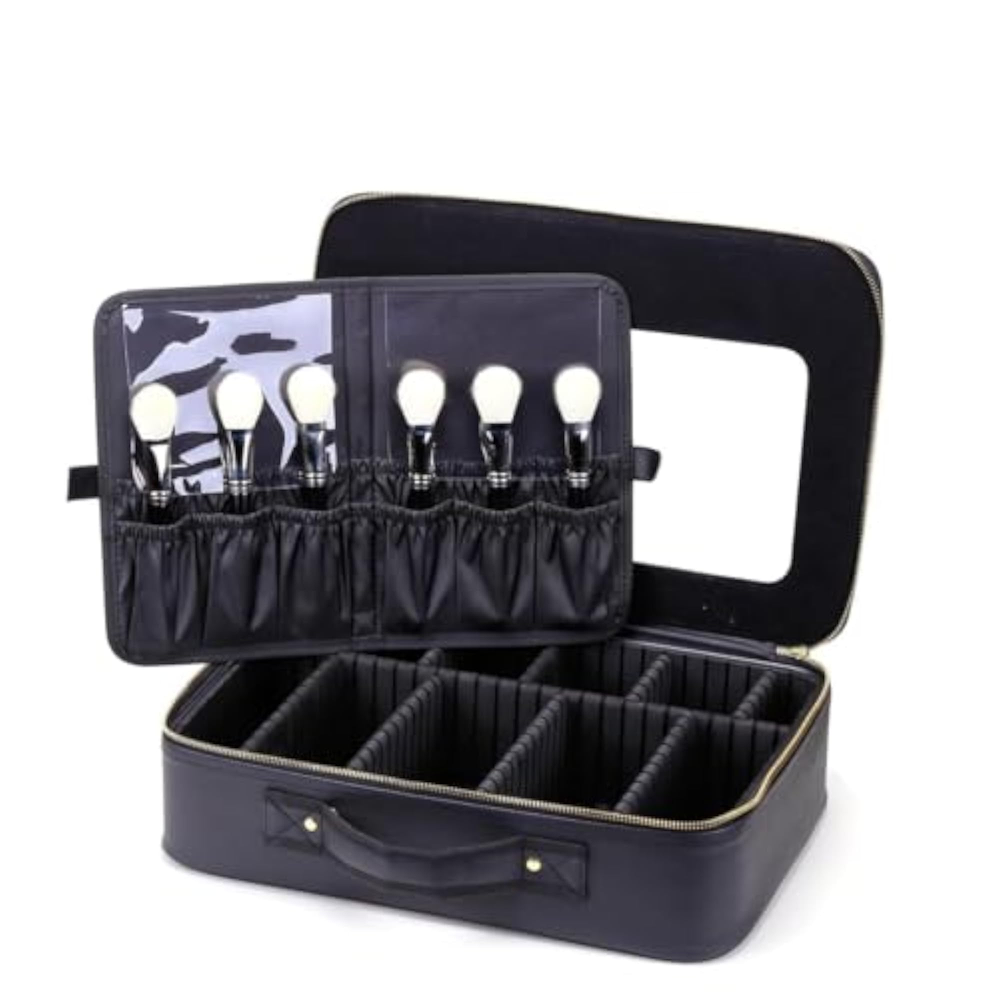 Women's Large Clear EVA Makeup Train Case, Waterproof Organizer