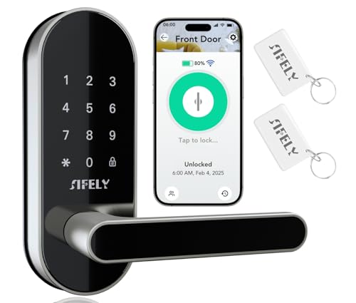 Built-in WiFi Smart Door Lock with Handle – Keyless Entry