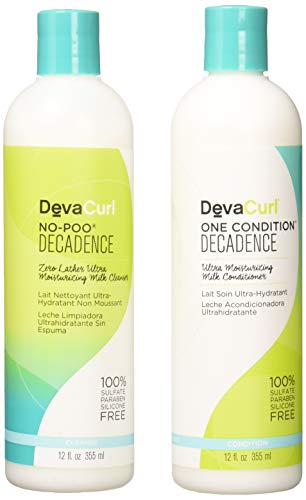 DevaCurl Decadence Duo: One Condition and No-Poo Cleanser Duo, 12 Ounce Each