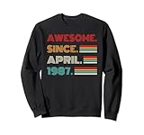 awesome since april 1987 vintage birthday 1987 men women felpa