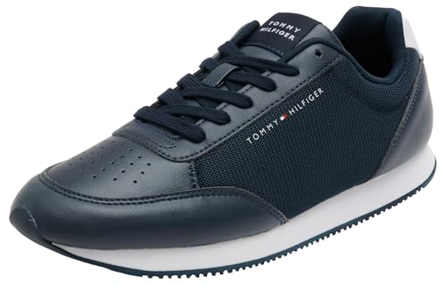 Tommy Hilfiger Sneaker Runner Hombre Mix Low Top, Azul (Desert Sky), 43 EU
