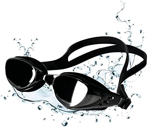 Juliyeh Swimming Goggles, Anti Fog Swim Goggles, Waterproof No Leak UV Protection Goggles, Clearview Mirrored, Soft Silicon Seal,Black Professional Swimming Goggles for Adult Men Women Junior Kids