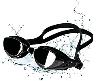 Juliyeh Swimming Goggles, Anti Fog Swim Goggles, Waterproof No Leak UV Protection Goggles, Clearview Mirrored, Soft Silicon Seal,Black Professional Swimming Goggles for Adult Men Women Junior Kids