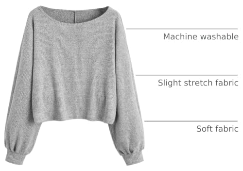 Image of SweatyRocks Women's Crewneck Long Sleeve Knit Crop Top Cropped Sweaters | Casual Raglan Sleeve Loose Lightweight Crop Sweater, Basic Classic, Fall Fashion Winter Clothes