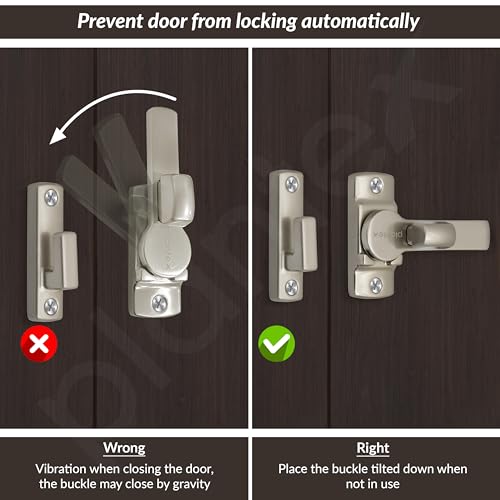 Image of Plantex 180 Degree Door Latch Lock /Flip Latch Lock for Door /Chitkani /Lock Latch for Main Door /Baby Latch for Bathroom /Bedroom /Balcony /Door Stopper - Pack of 4 (Satin)