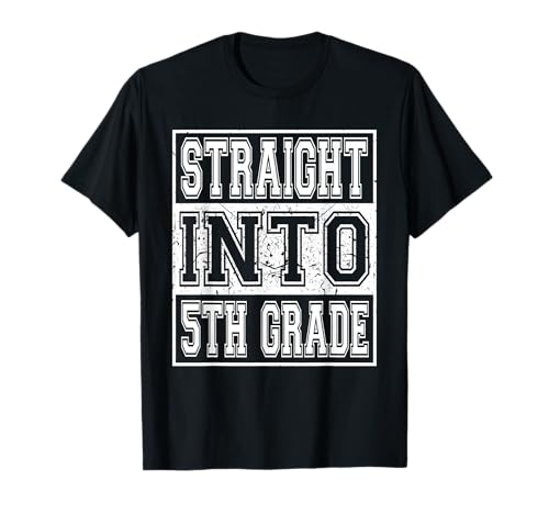 Straight Into 5th Grade Tee Back To School Regali Quinto Grado Maglietta