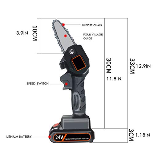 WEGSD Mini Chainsaw 4-Inch Cordless Electric Protable Chain Saw with Brushless Motor,(1.54lbs US Plug) Pruning Shears Chainsaw for Tree Branch Wood Cutting