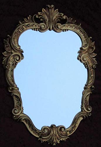 Wall Mirror, Oval Vintage Bathroom Mirror, Antique Gold, 49 * 33