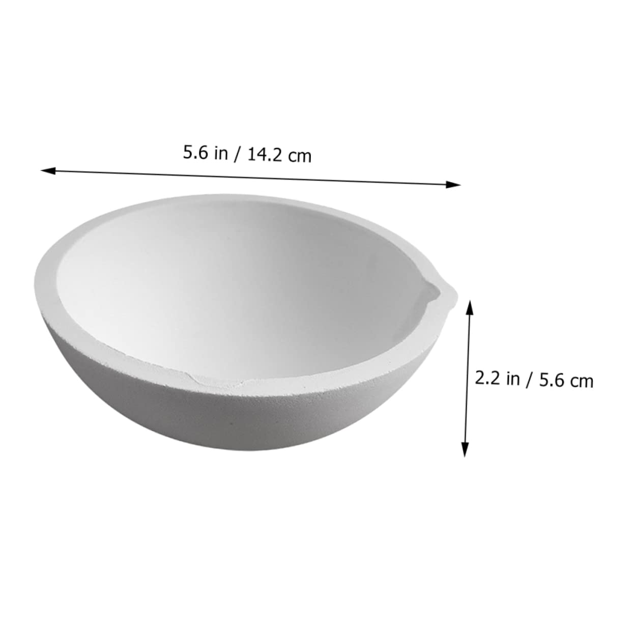 FUNOMOCYA 1pc Ceramic Evaporating Dish Lab Evaporating Basin Evaporation Plate Laboratory Evaporating Dish Round Evaporating Bowl Round Form with Spout Round Evaporating Dish Ceramics White