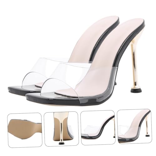 Pantoufles transparentes PVC contre les douleurs de talons en été - 3