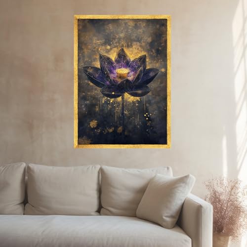 Toile fleur de lotus violette pour apaiser l'atmosphère du salon - 2