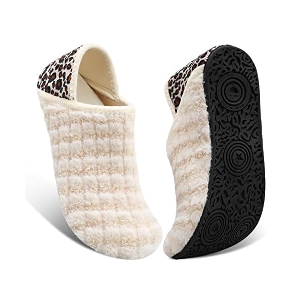 Fires Womens Mens Slippers with Rubber Sole Soft-Lightweight House Slipper Socks Around House Shoes Non Slip Indoor…
