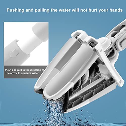 Nass- und Trockenwischer, 360 Grad freie Drehung, Mikrofaser, Typ X, flacher Wischmopp für Haushalt, Bodenreinigungswerkzeuge, Lazy Fellow Mop – Bild 4