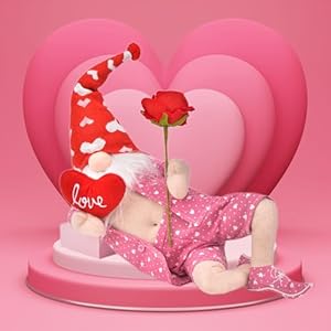 Large Valentines Day Gnomes Plush Decor, Handmade Cute Ornaments Gnomes Decorations for Home Bedroom Indoor, Pink Valentine Gnomes Gifts for Women/Couple/Kids/Him