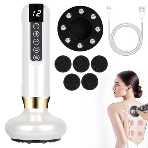 Infreecs Cellulite Massagegerät, 12 Gängen Schröpfgerät Zur Reinigung Der Meridiane, Handmassagegerät Anti Cellulite Massager, Elektrisches Cellulite-Gerät Für Bauch, Taille, Arme, Beine (Weiß)