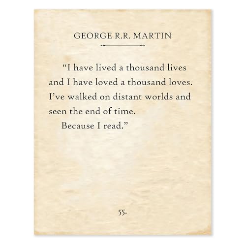 I Have Lived a Thousand Lives Quote by George R.R. Martin 11x14 Unframed Wall Art Poster...