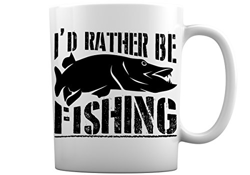 I'd Rather Be Fishing Mug | Great Mug Gift for Fathers Day, Dad, Mom, Brother, Uncle, Fisherman Fishing Lovers | Funny 11 Ounce White Coffee Mug by Hot Ass Tees