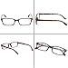 READING GLASSES 4 Pack Spring Hinge Comfort Readers Plastic Includes Sun Readers, 2 Black 2 Tortoise, Medium