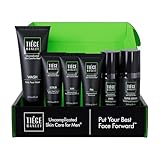 Tiege Hanley Skin Care Set for Men, Anti Aging Routine, System Level 3, Daily Face Wash, Facial Scrub, Two Moisturizers, Eye Cream, and Serum for Healthy, Hydrated Skin, Men’s Skin Care, 6 Piece Kit