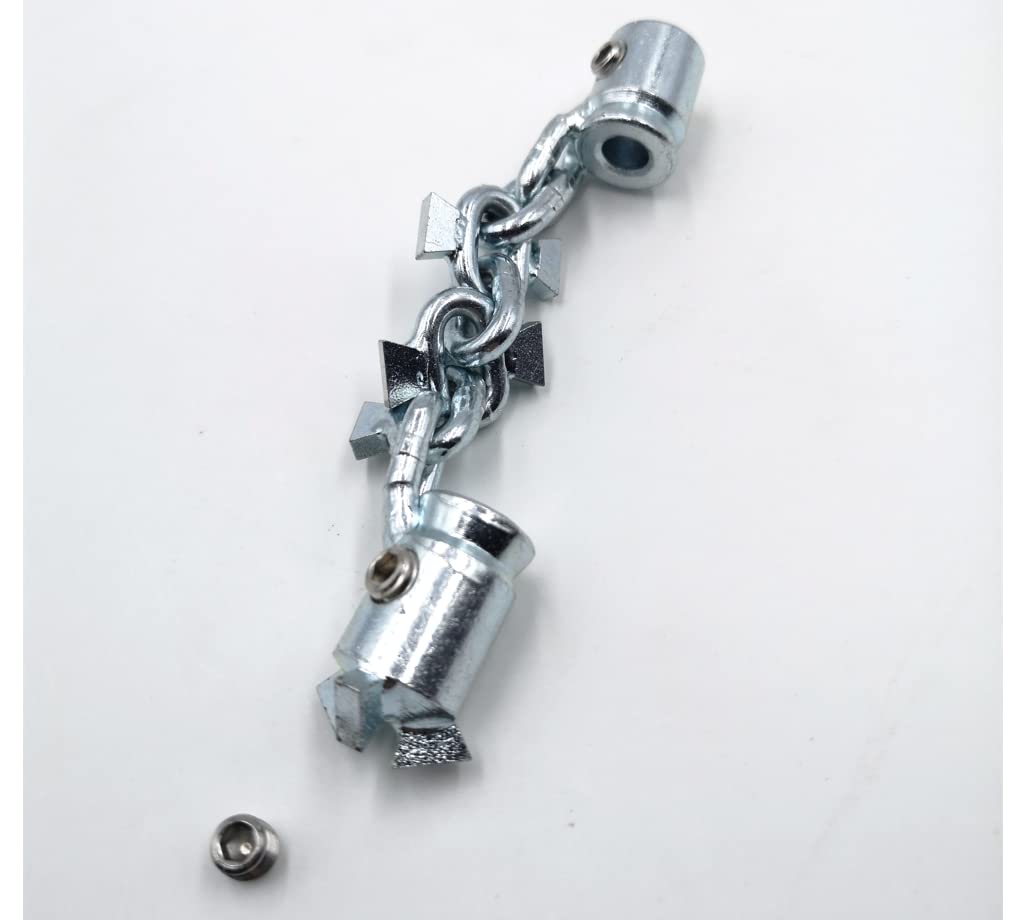 Limpiador de desagües con cabezal de taladro para tubos de 1,25 y 1,5 pulgadas, cable flexible de serpiente para desatascar desagües y tuberías