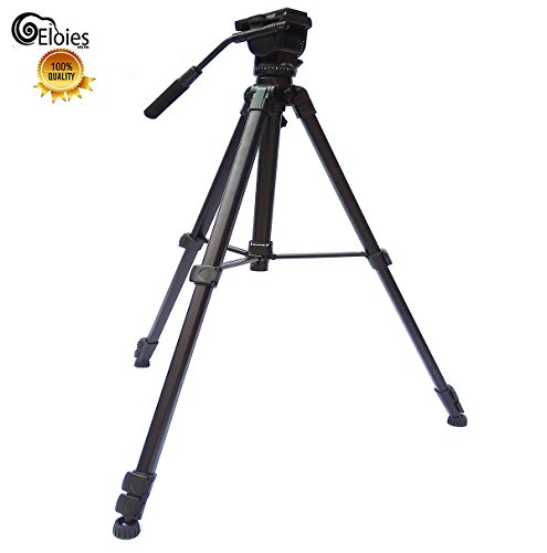 Image of Eloies Simpex VCT-988RM Professional Heavy Duty Video Tripod | Portable Lightweight Aluminum Tripod with 360 Degree Ball Head | Carry Bag Included (Black)