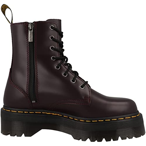 Image of Dr. Martens, Jadon 8-Eye Leather Platform Boot for Men and Women, White Polished Smooth, 7 US Women /6 US Men