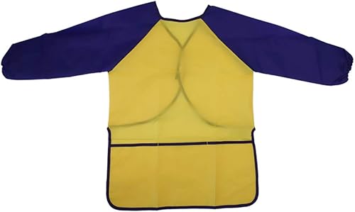 Miniatura 3 de Delantal de pintura para niños, impermeable, con 3 bolsillos para niños de 2 a 6 años, paquete de 2 colores