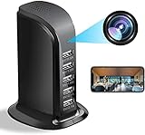[Fácil de usar]: solo enchufar el tomacorriente, descargue la aplicación gratuita y configure la cámara oculta. Para que pueda controlar la cámara de espía USB en cualquier lugar en tiempo real con WiFi conectado para ver lo que quiere ..