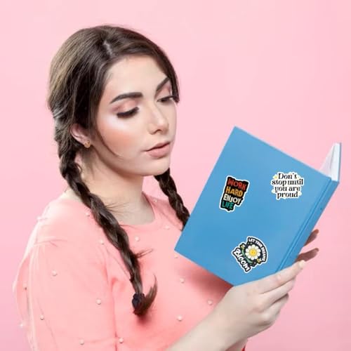Image of Zesta Aesthetic Stickers for Laptop /Waterproof Anime Decal for Books /Vinyl Sticker for Fridge /Easy to Use Korean Car Sticker Kawaii Cute Stickers (Hustle)