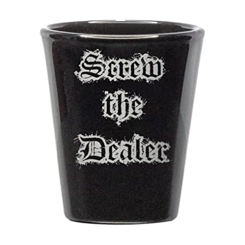 Euchre Screw The Dealer Shot Glass (Black) Cover