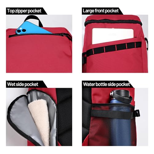 MIER Gym Backpack for Men and Women, 35L Basketball Backpack with Shoe Compartment & Wet Pocket, Waterproof Sports Bag for Travel and Workout - Image 4