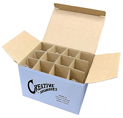 Creative Hobbies® Replacement Light Bulbs For Electric Candle Lamps, Window Candles, & Chandeliers - 7 Watt Candelabra (E12), Clear, Steady Burning, 120V 7W Bulb - Pack Of 12 #TOP4