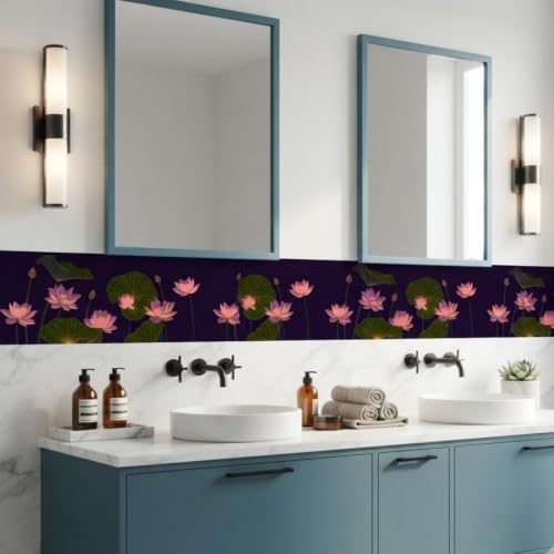 Image of Decorative Peel and Stick Wall Border Sticker 4 Inch x 4 Feet | Waterproof Self Adhesive PVC Wallpaper Border | Floral, Vintage & Traditional Designs | Wall Trim for Home Decor, VWB6